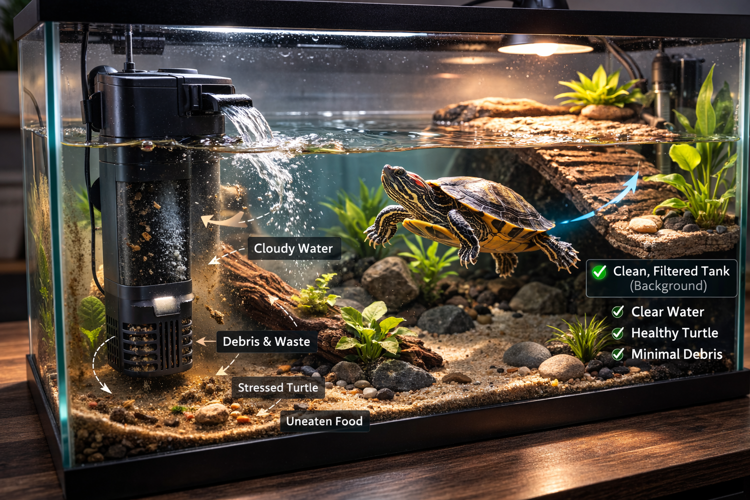 Internal Filters for Turtle Tanks
