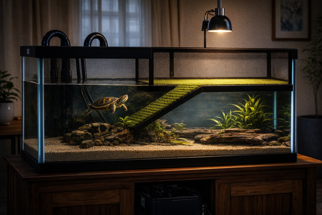 canister filter setup for 40 gallon turtle tank